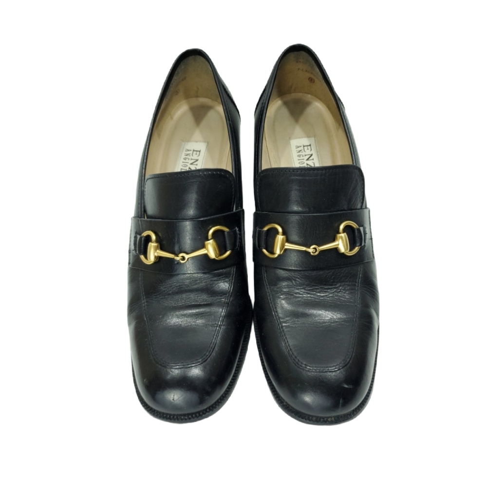 Enzo Angiolini Y Lacrosse Black Leather Loafer Sz 8.5